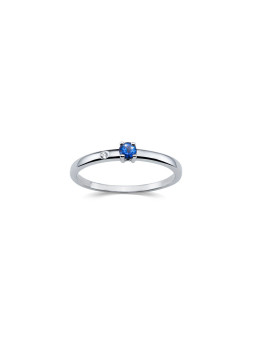 White gold ring with sapphire and diamonds DBBR14-SAF-15