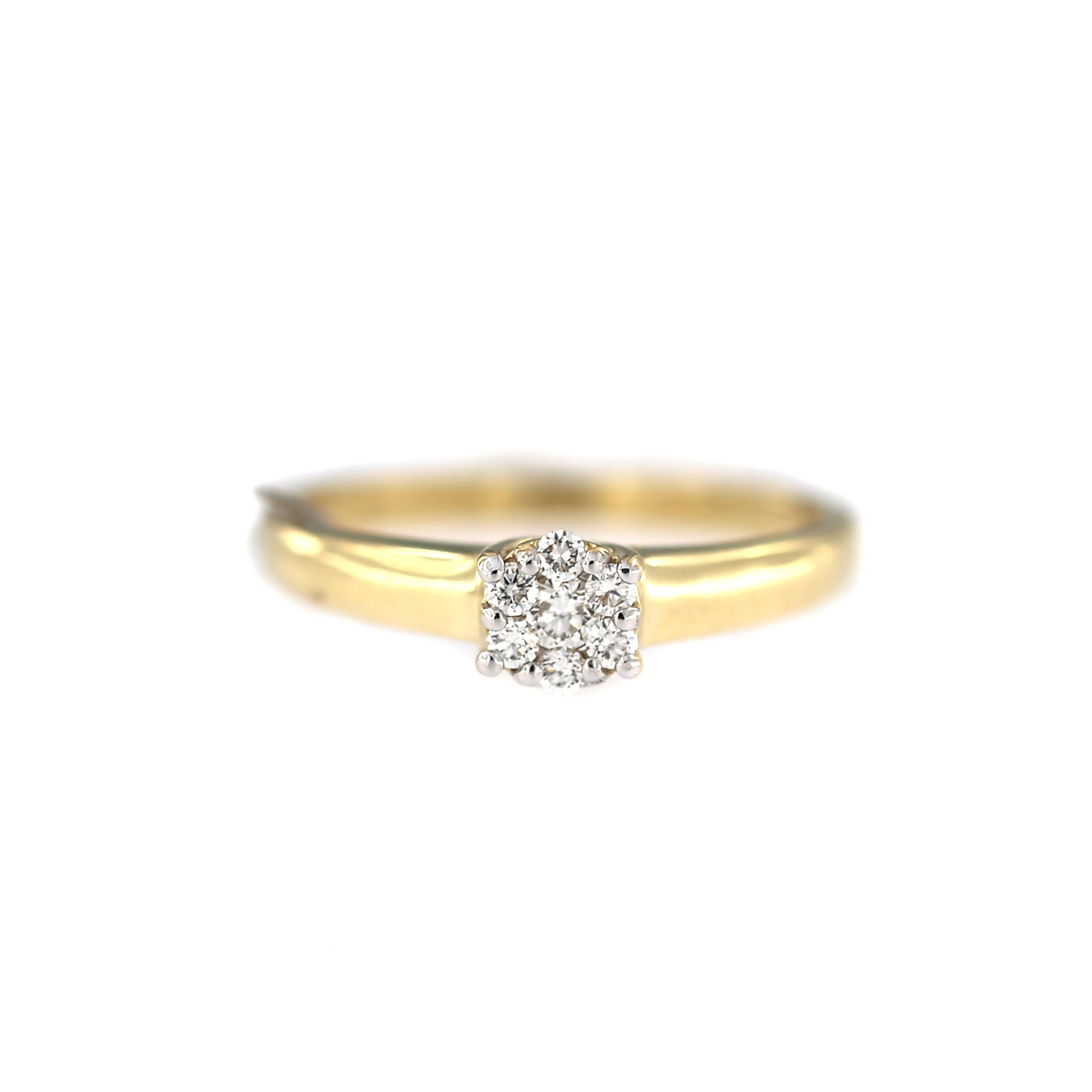 Yellow gold engagement ring with diamonds  DGBR13-03