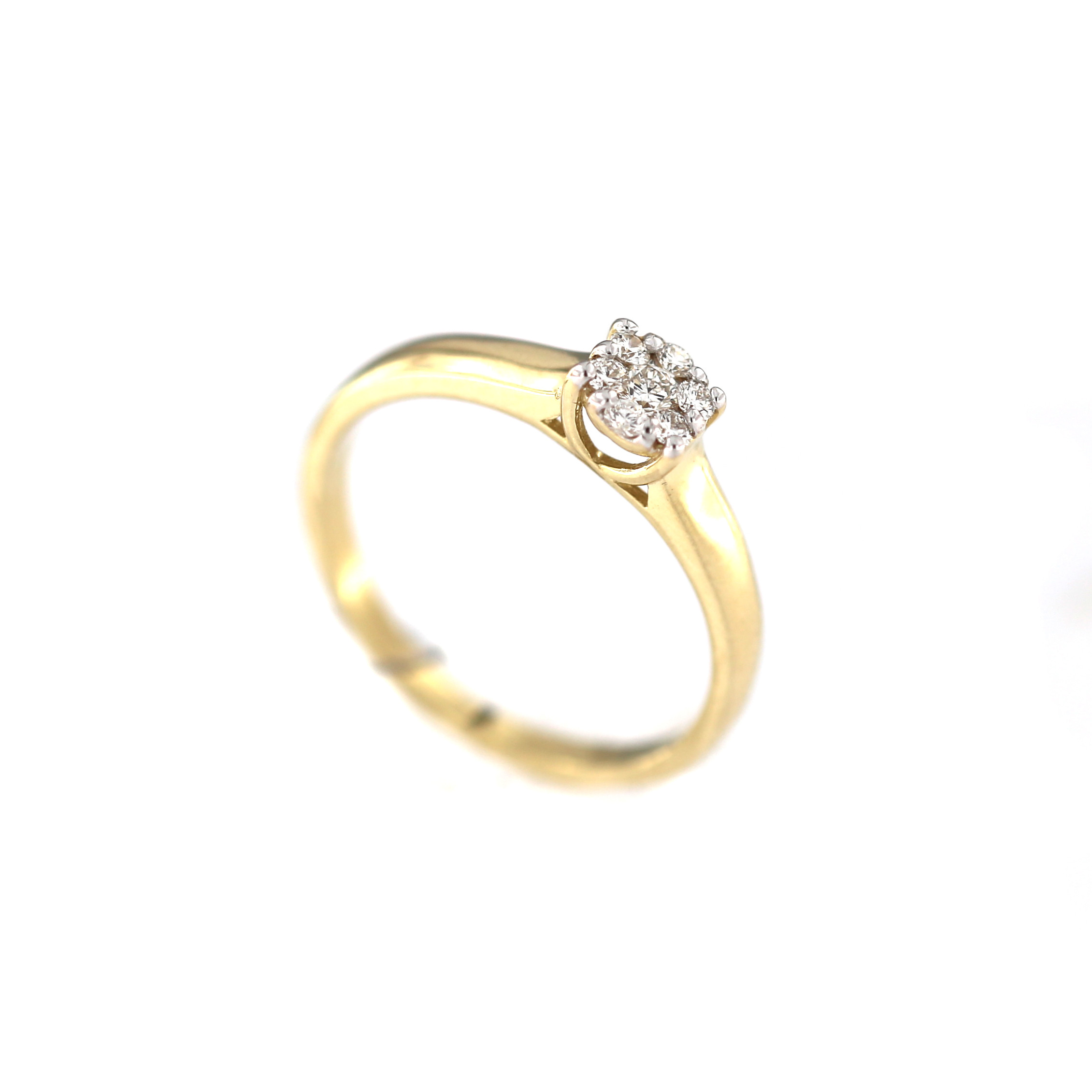 Yellow gold engagement ring with diamonds  DGBR13-03