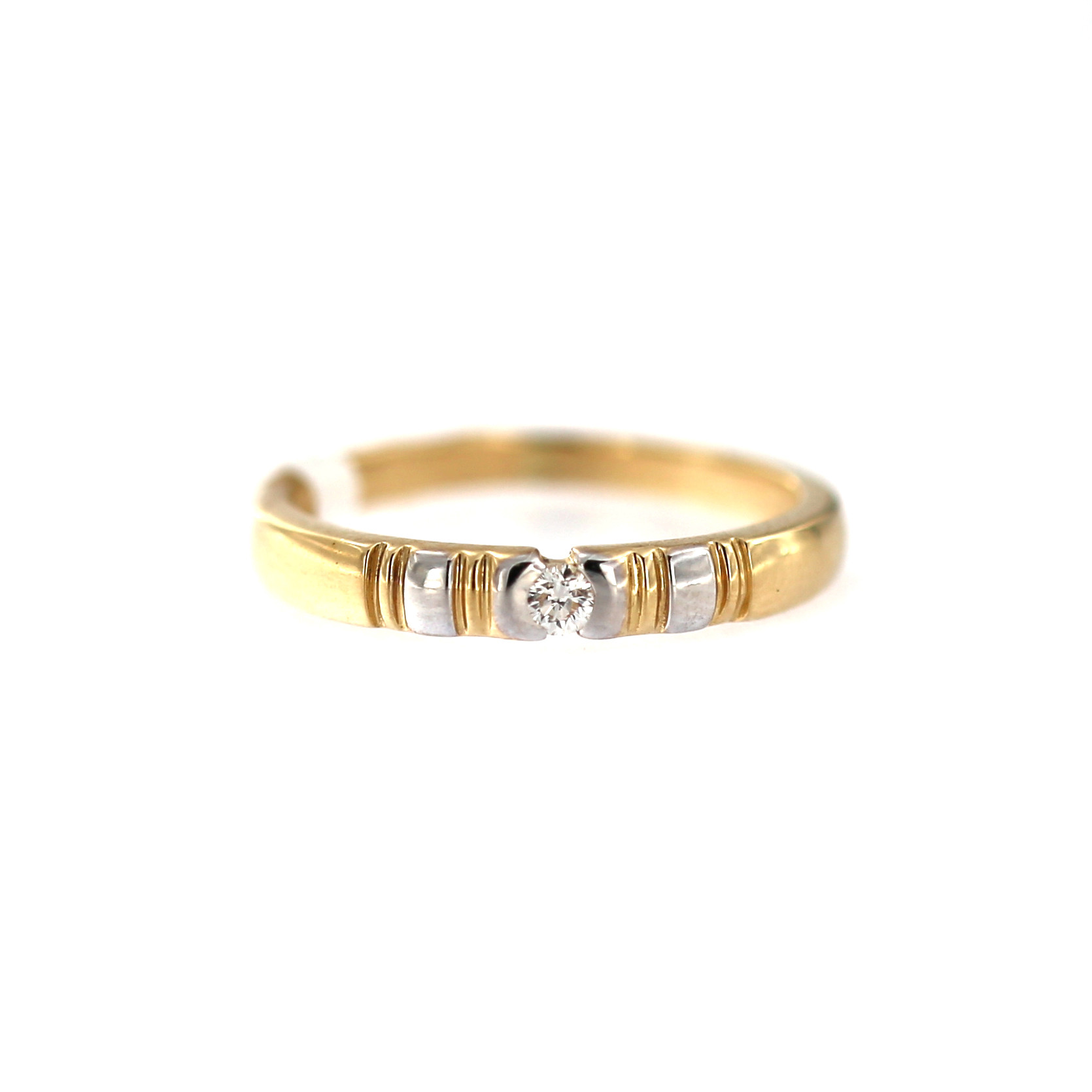 Yellow gold engagement ring with diamond DGBR07-05