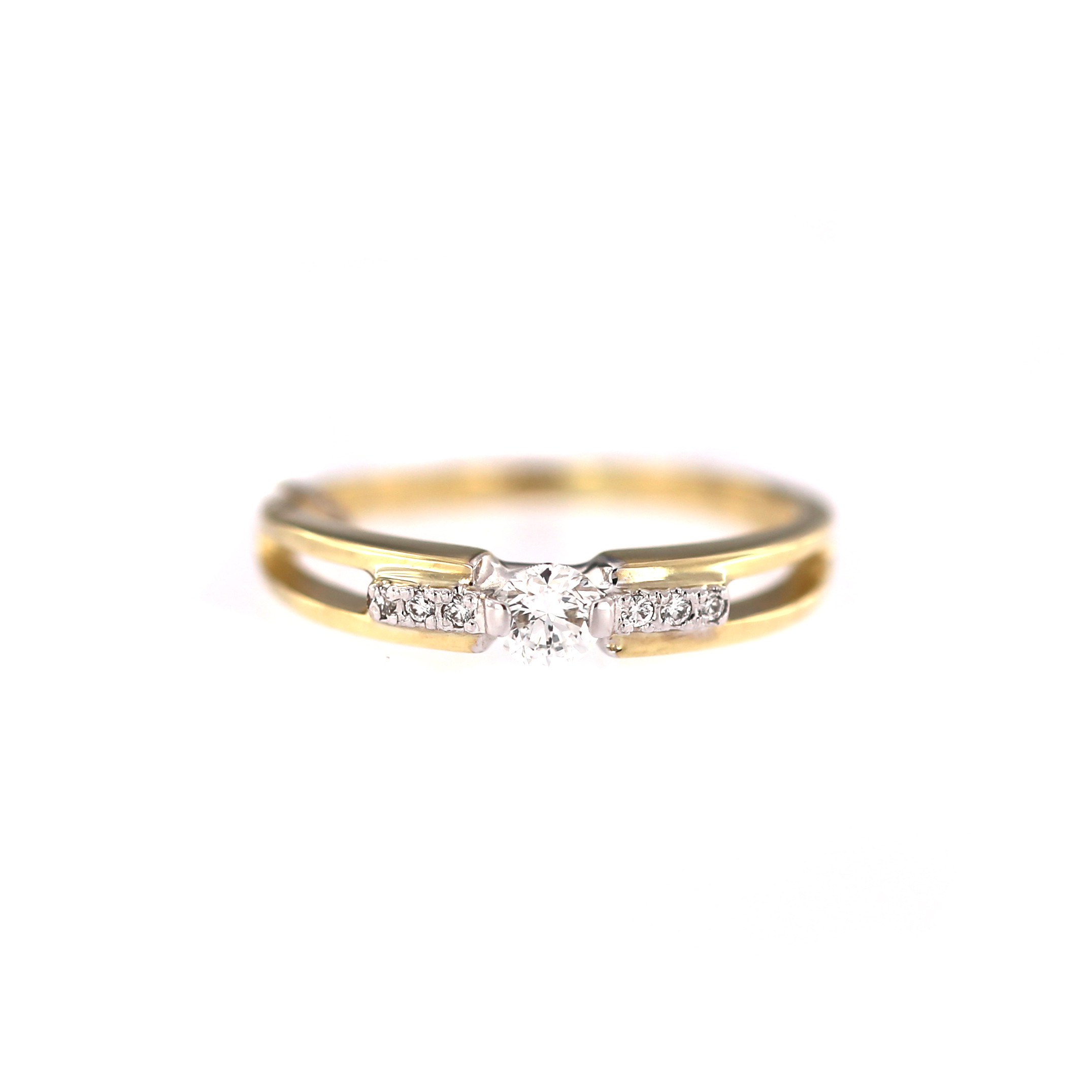 Yellow gold engagement ring with diamond DGBR08-18
