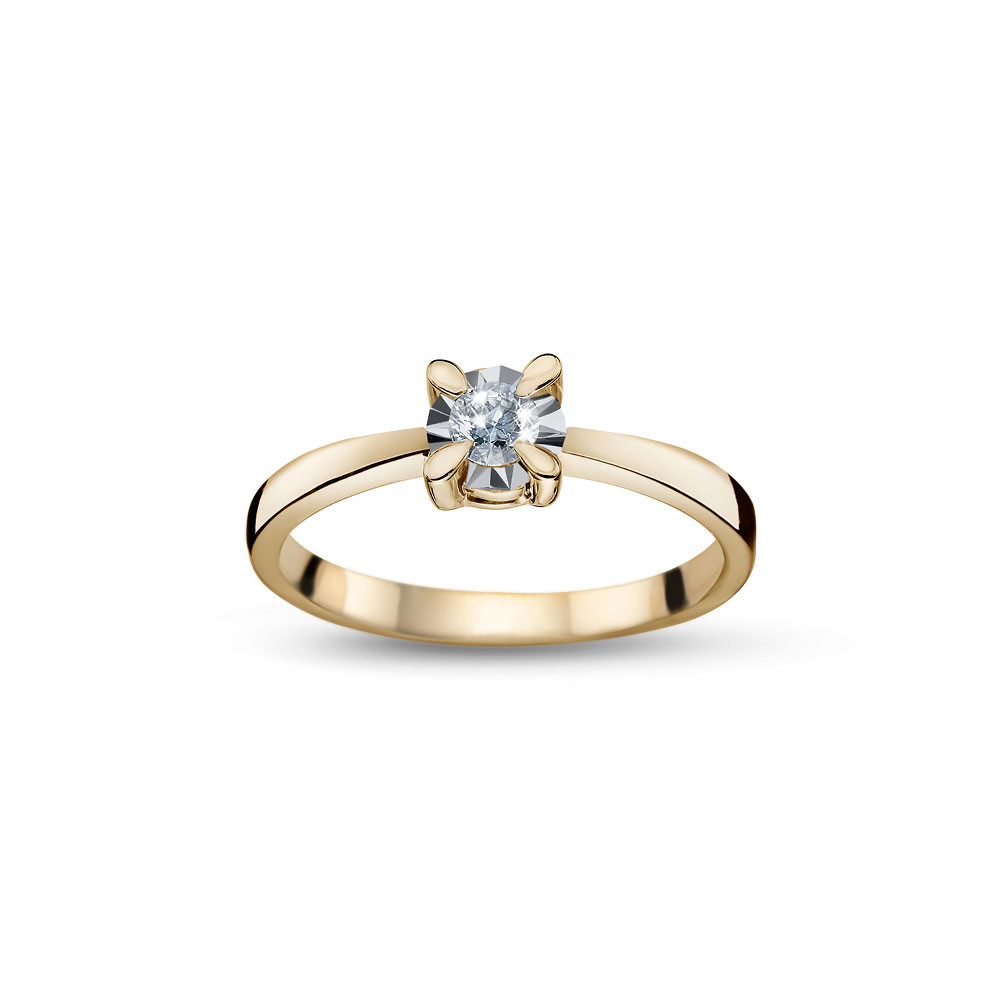 Yellow gold engagement ring with diamond DGBR01-06