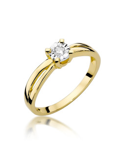 Yellow gold engagement ring with diamond  DGBR01-27