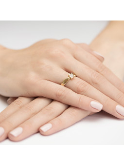 Yellow gold engagement ring with diamond  DGBR01-27