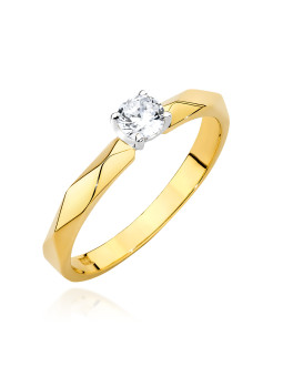 Yellow gold engagement ring with diamond  DGBR01-28
