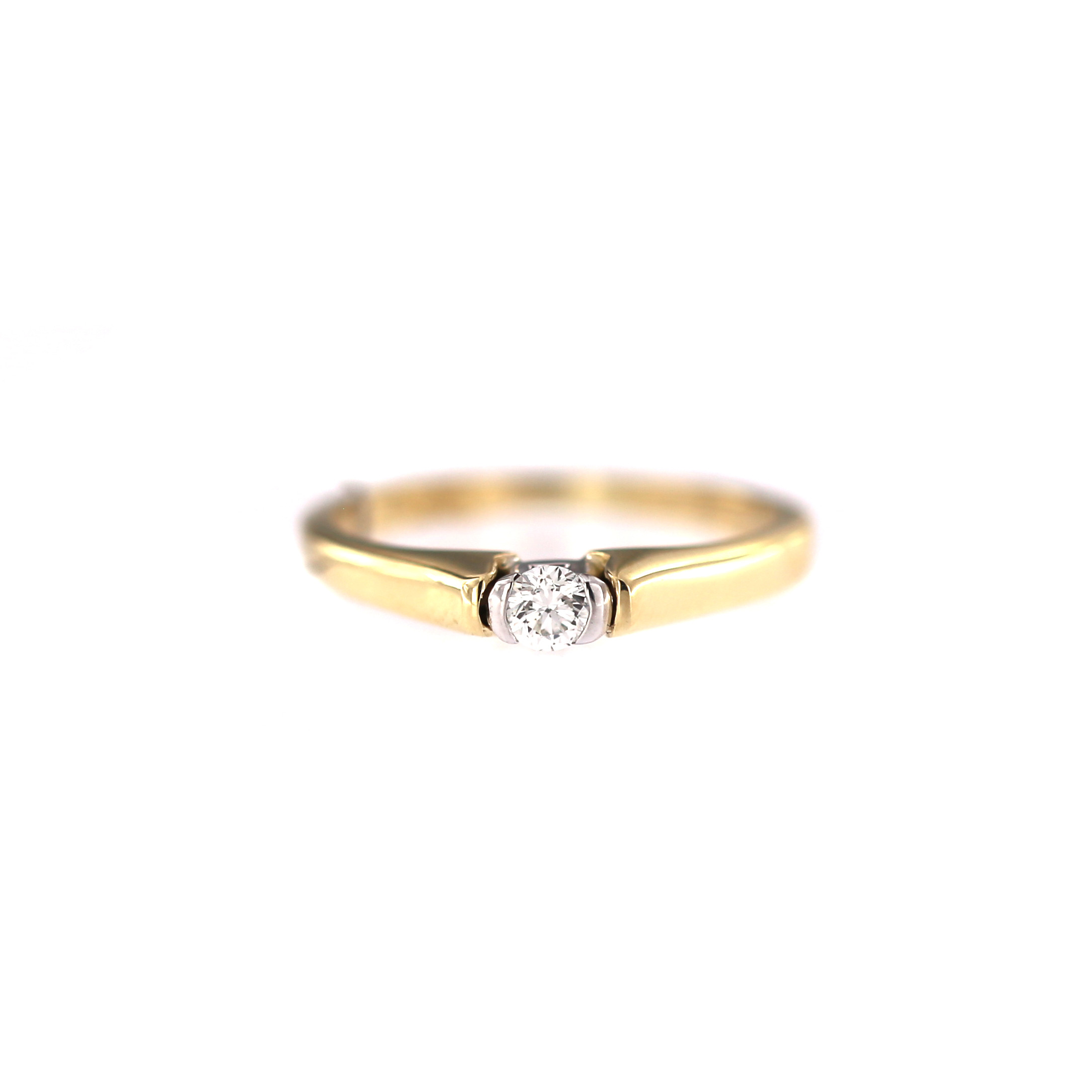 Yellow gold engagement ring with diamond DGBR05-24