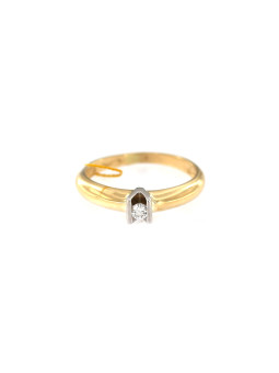 Yellow gold engagement ring with diamond DGBR06-02