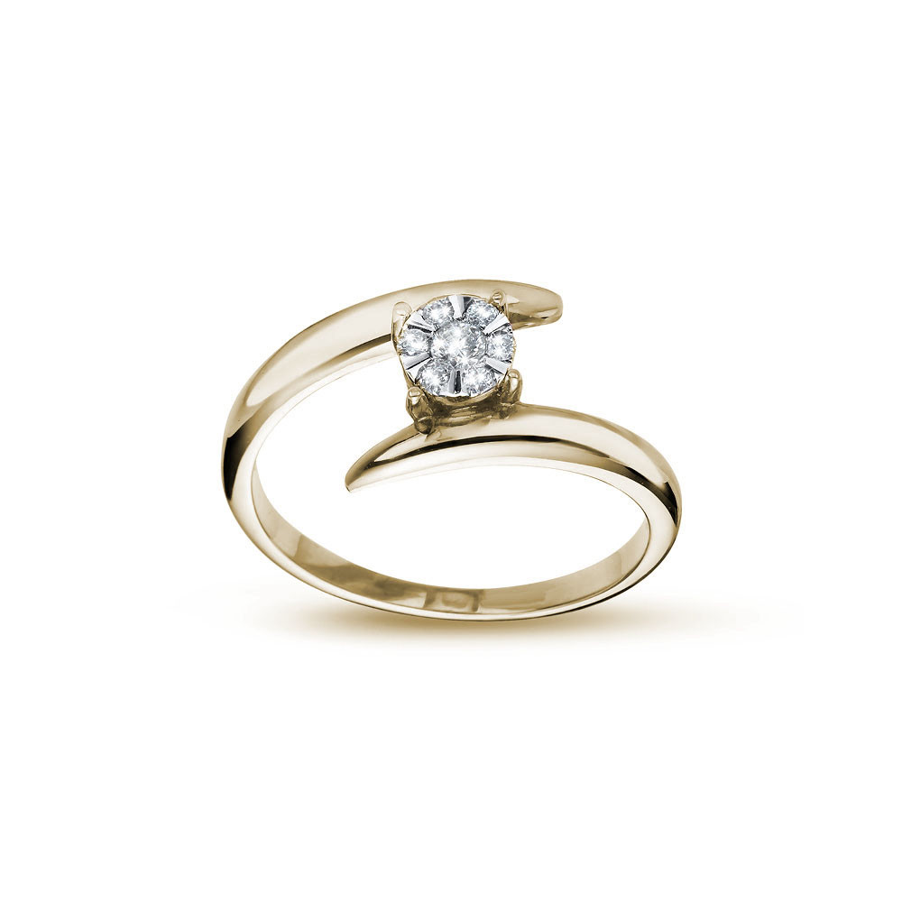 Yellow gold engagement ring with diamond DGBR09-18
