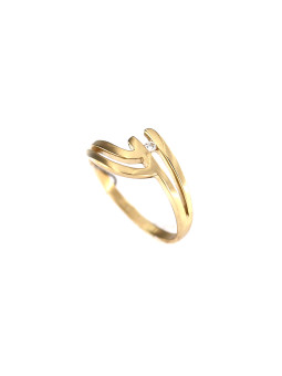 Yellow gold ring with diamonds DGBR11-22