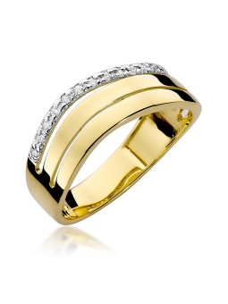 Yellow gold ring with diamonds DGBR11-27