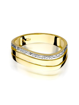 Yellow gold ring with diamonds DGBR11-27