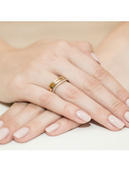 Yellow gold ring with diamonds DGBR11-27