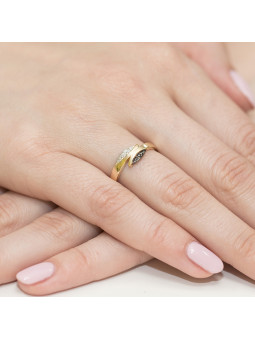 Yellow gold ring with diamonds DGBR12-JD-02