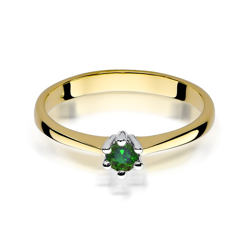 Yellow gold ring with emerald DGBR12-S-04
