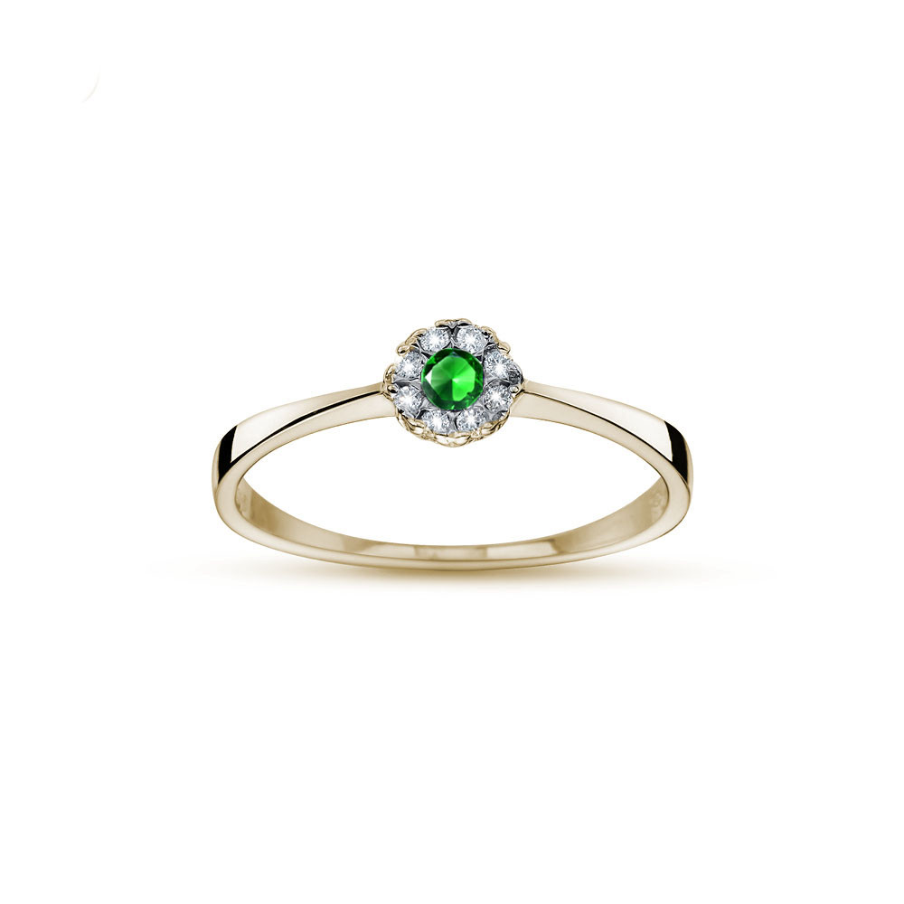 Yellow gold ring with emerald DGBR12-S-05