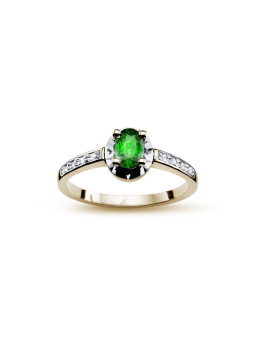 Yellow gold ring with emerald DGBR12-S-08