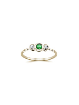 Yellow gold ring with emerald DGBR12-S-09