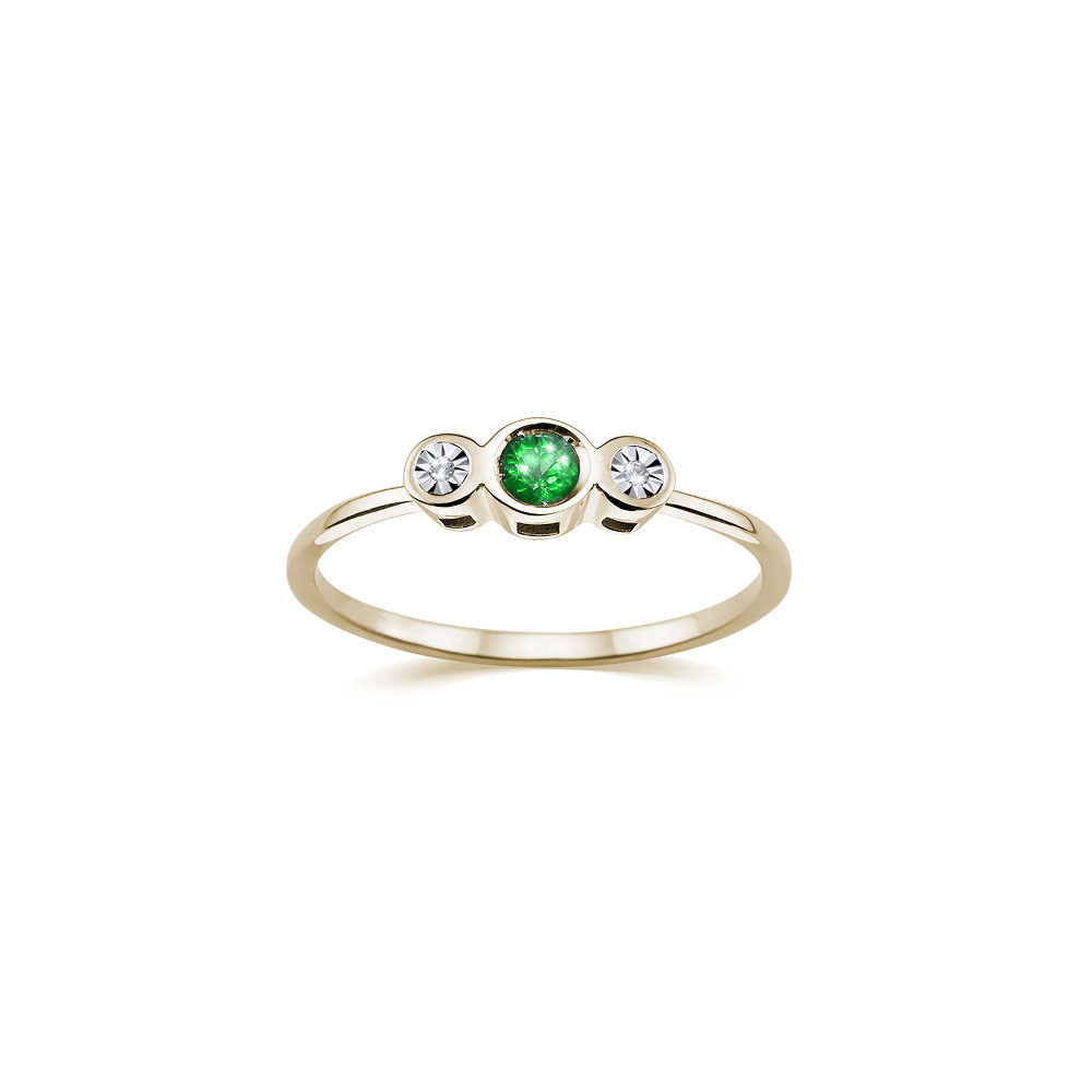 Yellow gold ring with emerald DGBR12-S-09