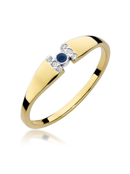 Yellow gold ring with sapphire and diamond DGBR12-SAF-02