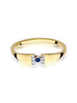 Yellow gold ring with sapphire and diamond DGBR12-SAF-02