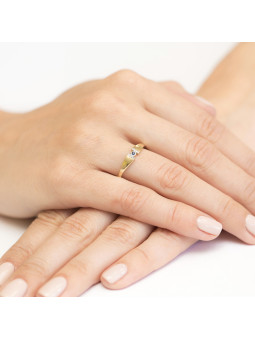 Yellow gold ring with sapphire and diamond DGBR12-SAF-02