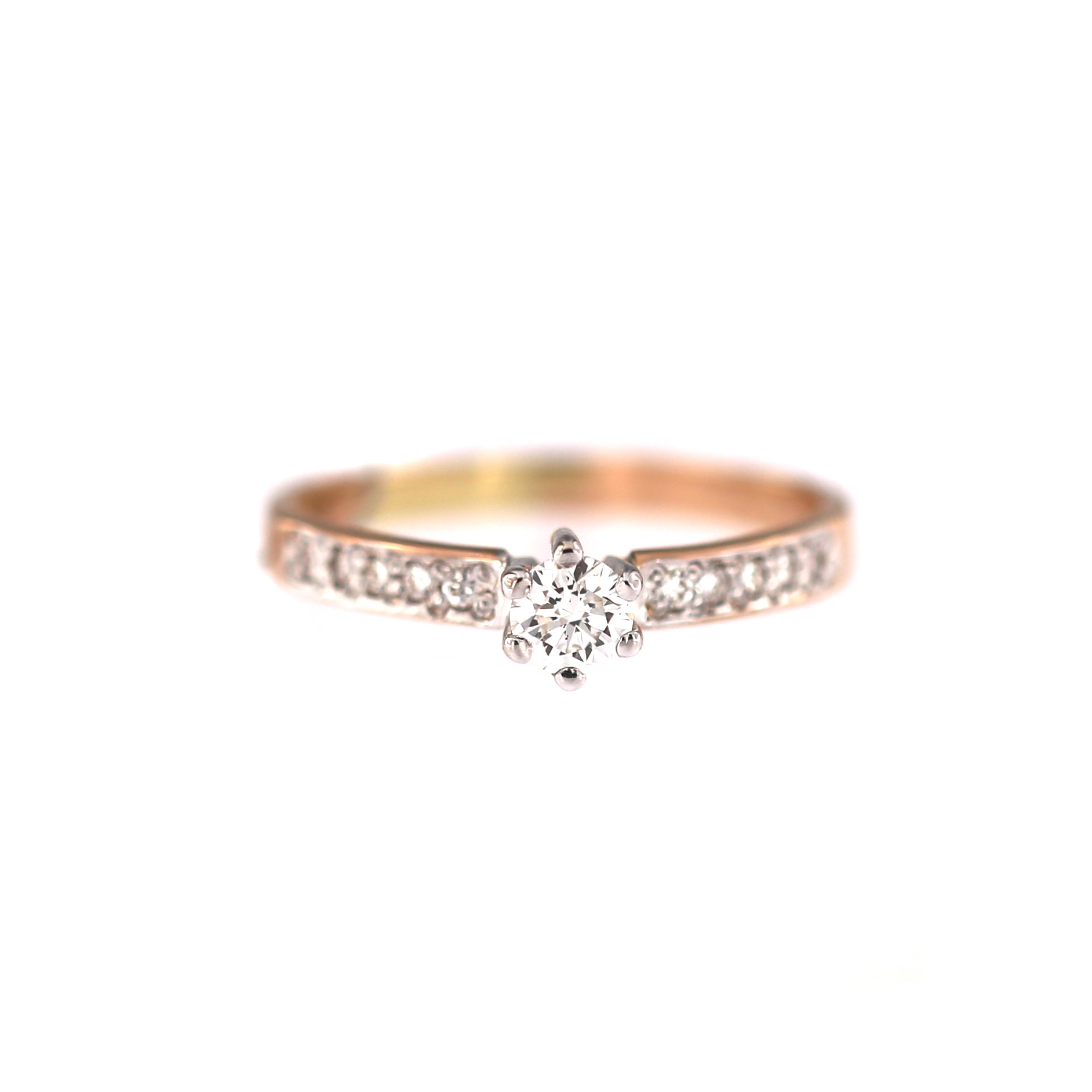 Rose gold engagement ring with diamonds DRBR14-13