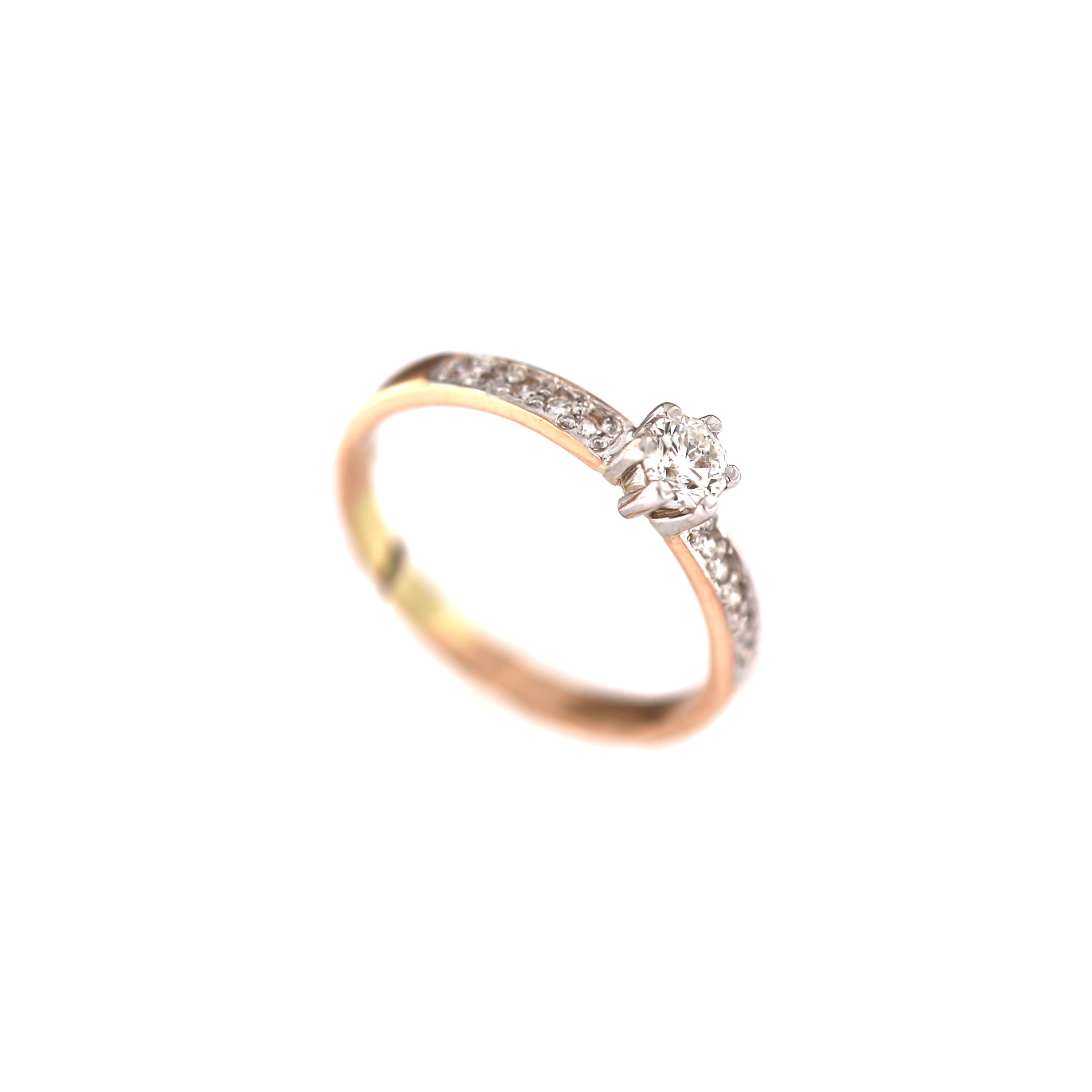 Rose gold engagement ring with diamonds DRBR14-13