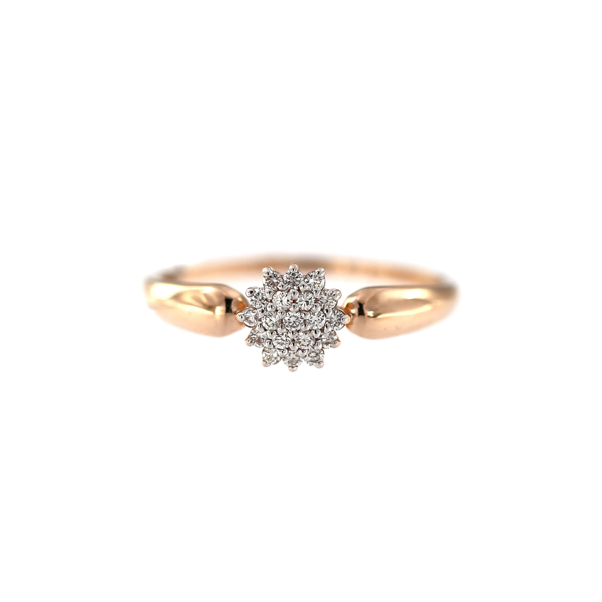 Rose gold engagement ring with diamonds DRBR09-15