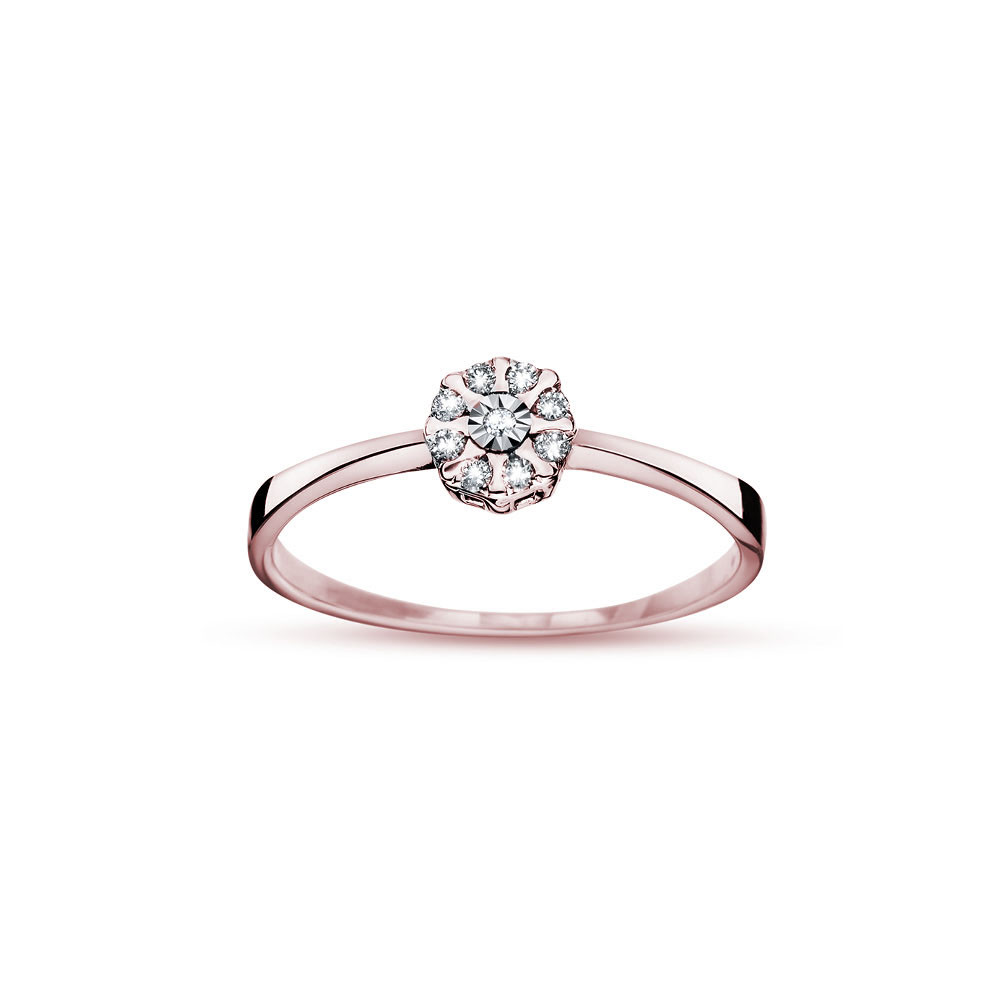 Rose gold engagement ring with diamonds DRBR09-18
