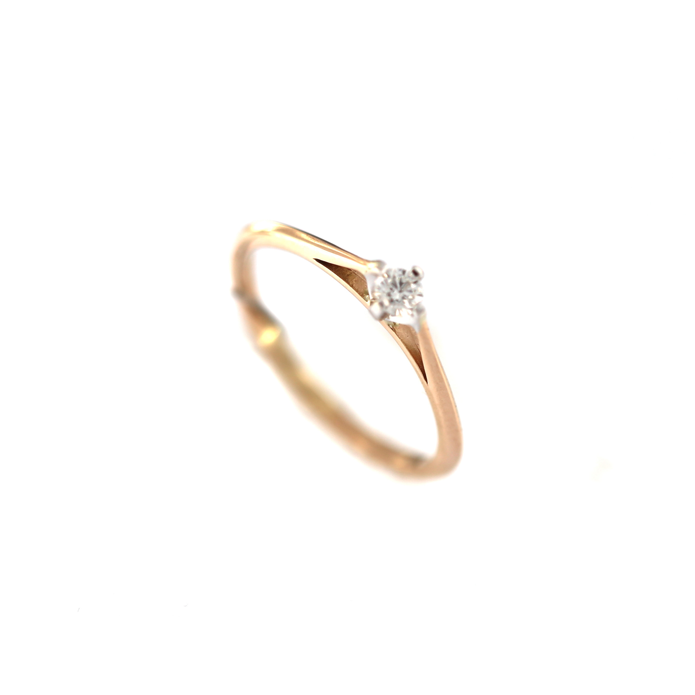 Rose gold engagement ring with diamond DRBR01-52