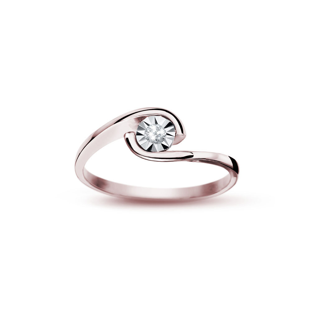 Rose gold ring with diamond DRBR10-30 16MM