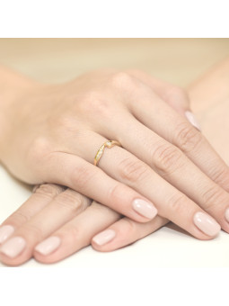 Rose gold ring with diamond DRBR15-17