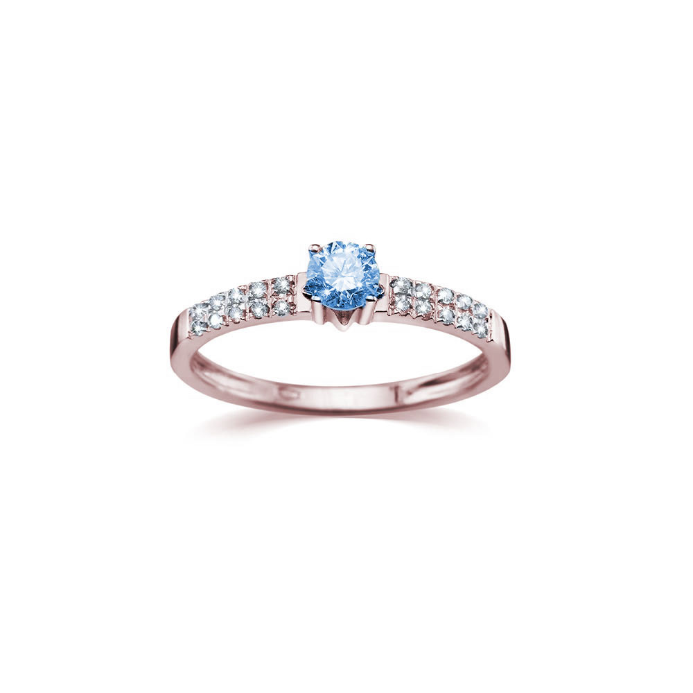Rose gold ring with sapphire DRBR17-SAF-02