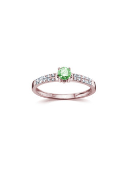 Rose gold ring with emerald and diamonds DRBR17-SMRGD-26