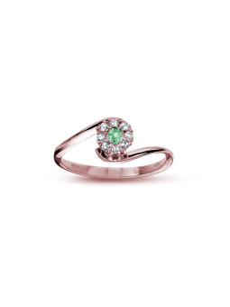 Rose gold ring with emerald...