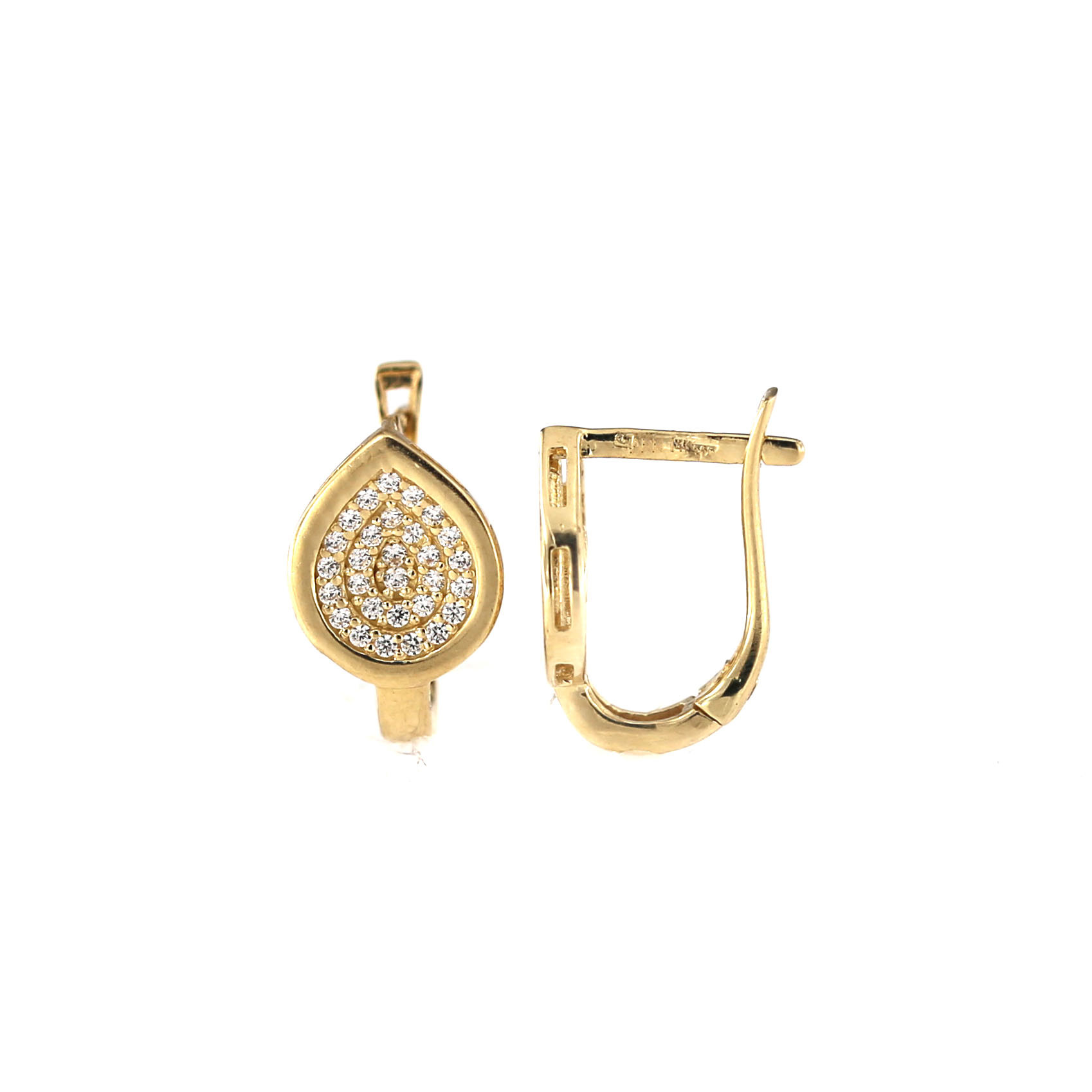 Yellow gold zirconia earrings BGA03-08-06