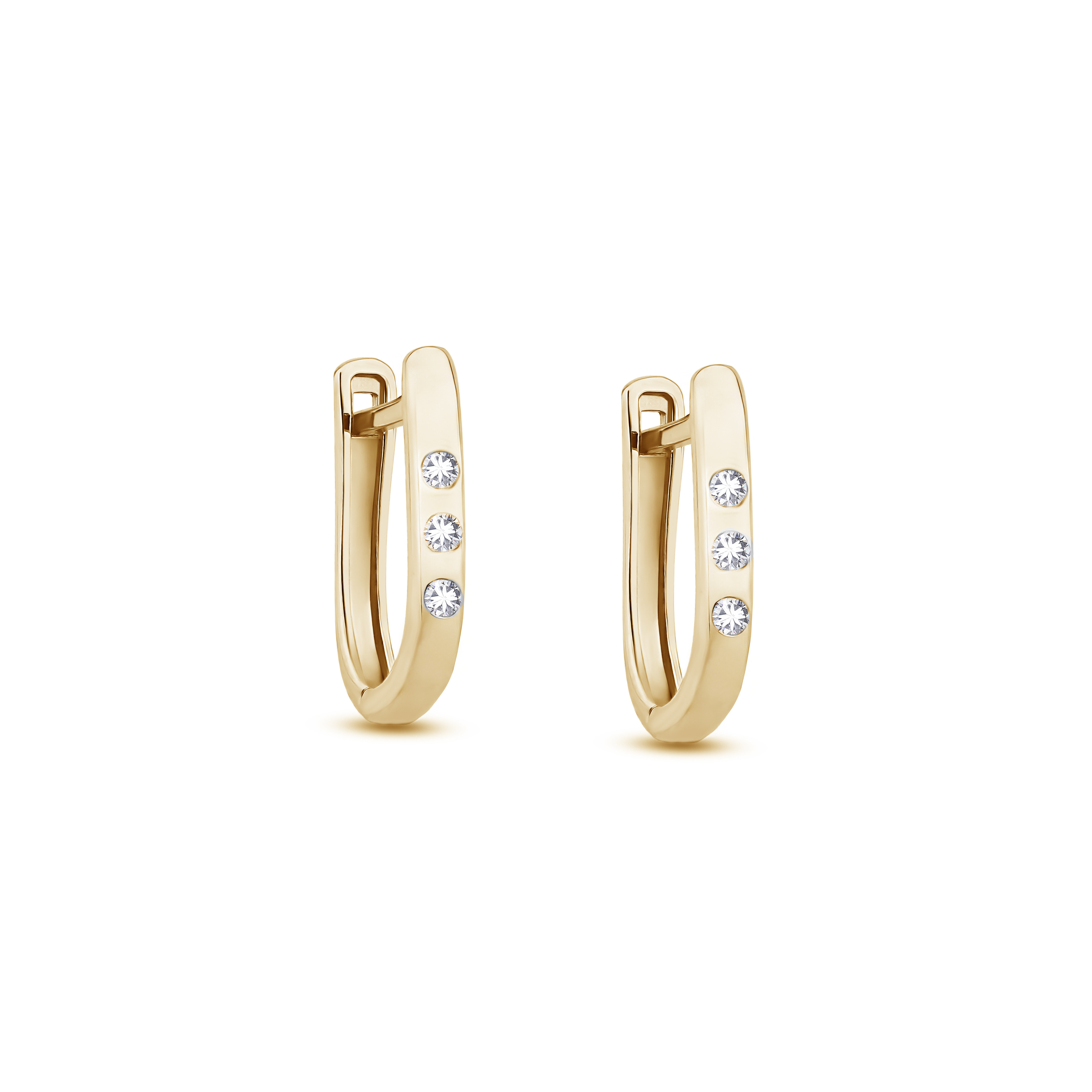 Yellow gold earrings with diamonds BGBR02-06-02