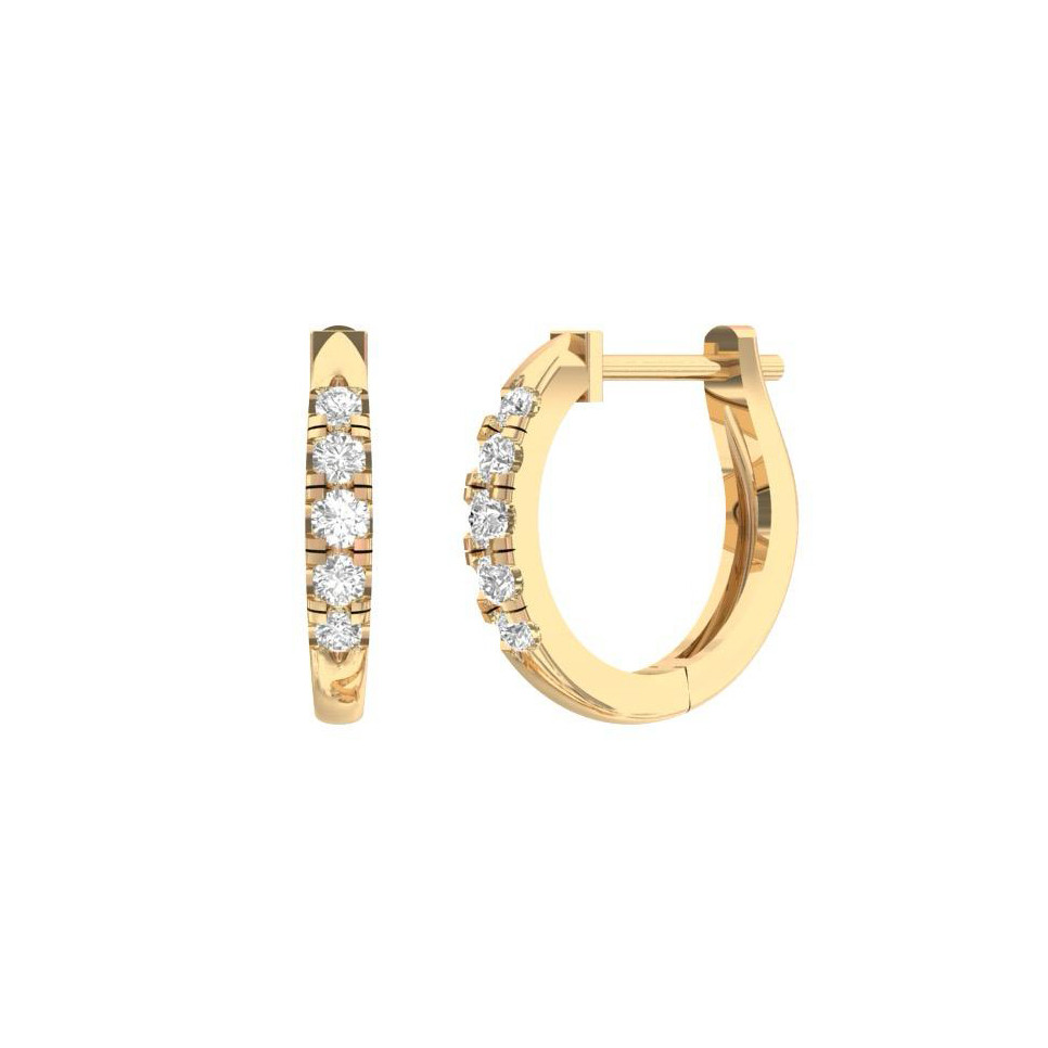 Yellow gold earrings with diamonds BGBR03-01-06