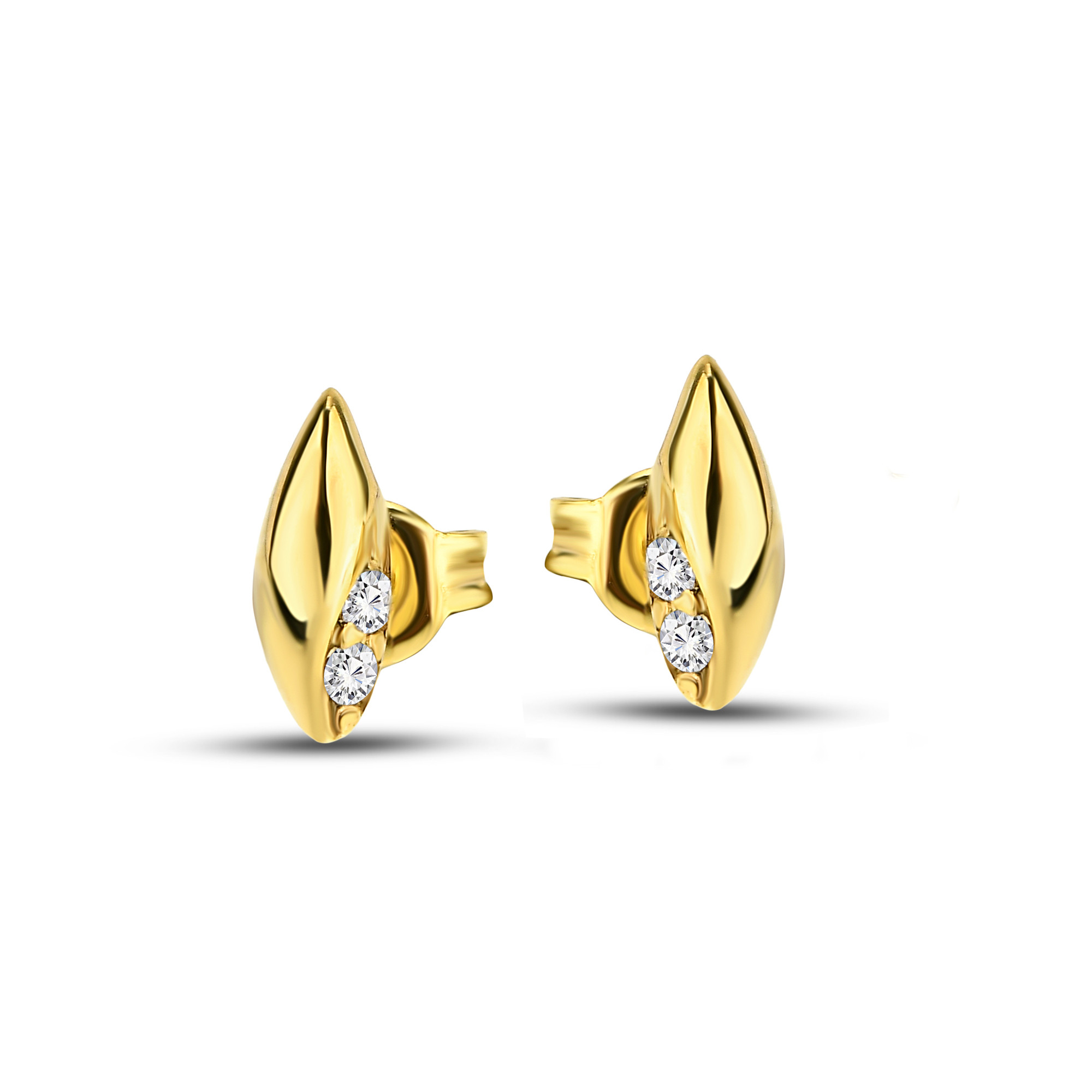 Yellow gold earrings with diamonds BGBR01-11-02