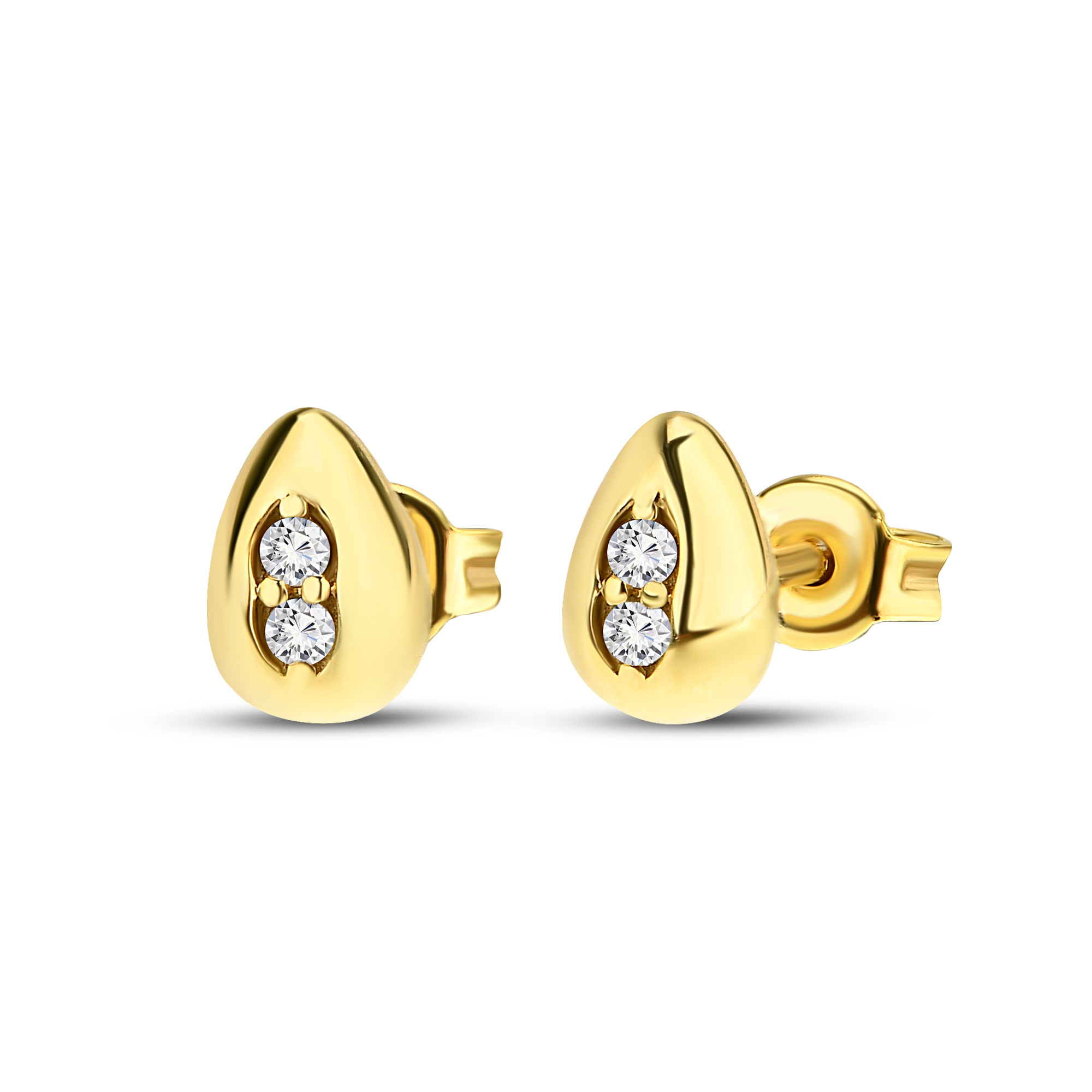 Yellow gold earrings with diamonds BGBR01-11-03