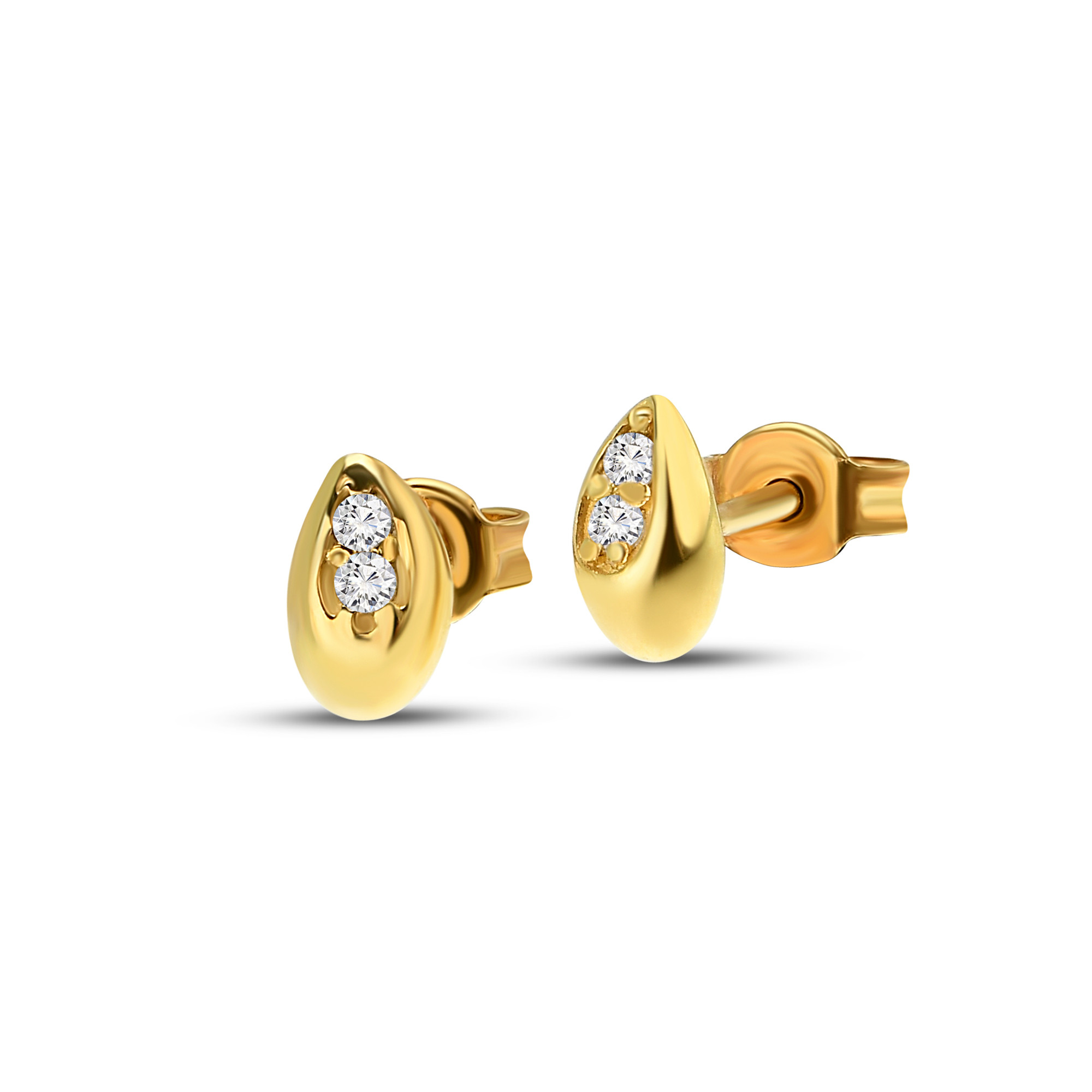Yellow gold earrings with diamonds BGBR01-11-05