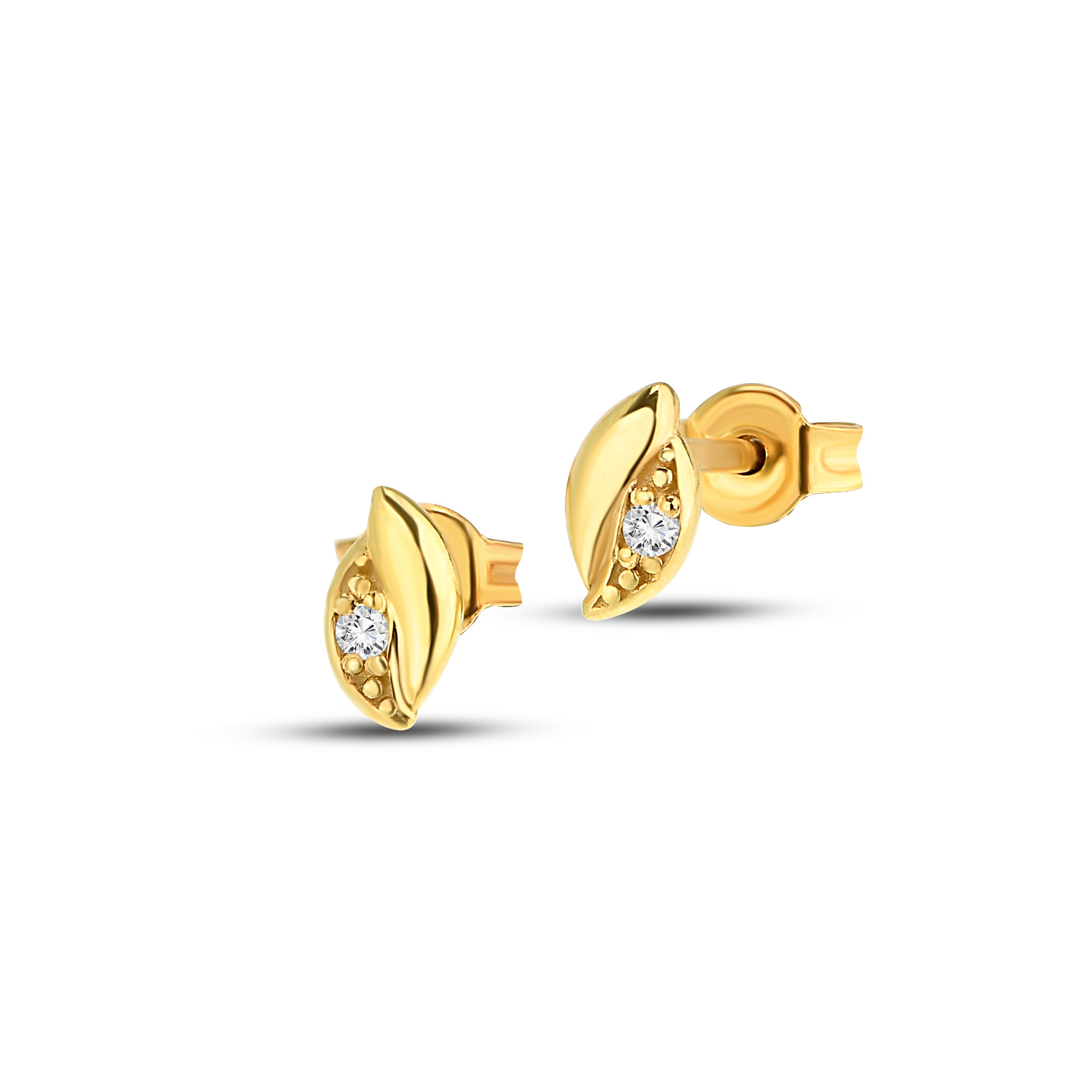 Yellow gold earrings with diamonds BGBR01-11-07
