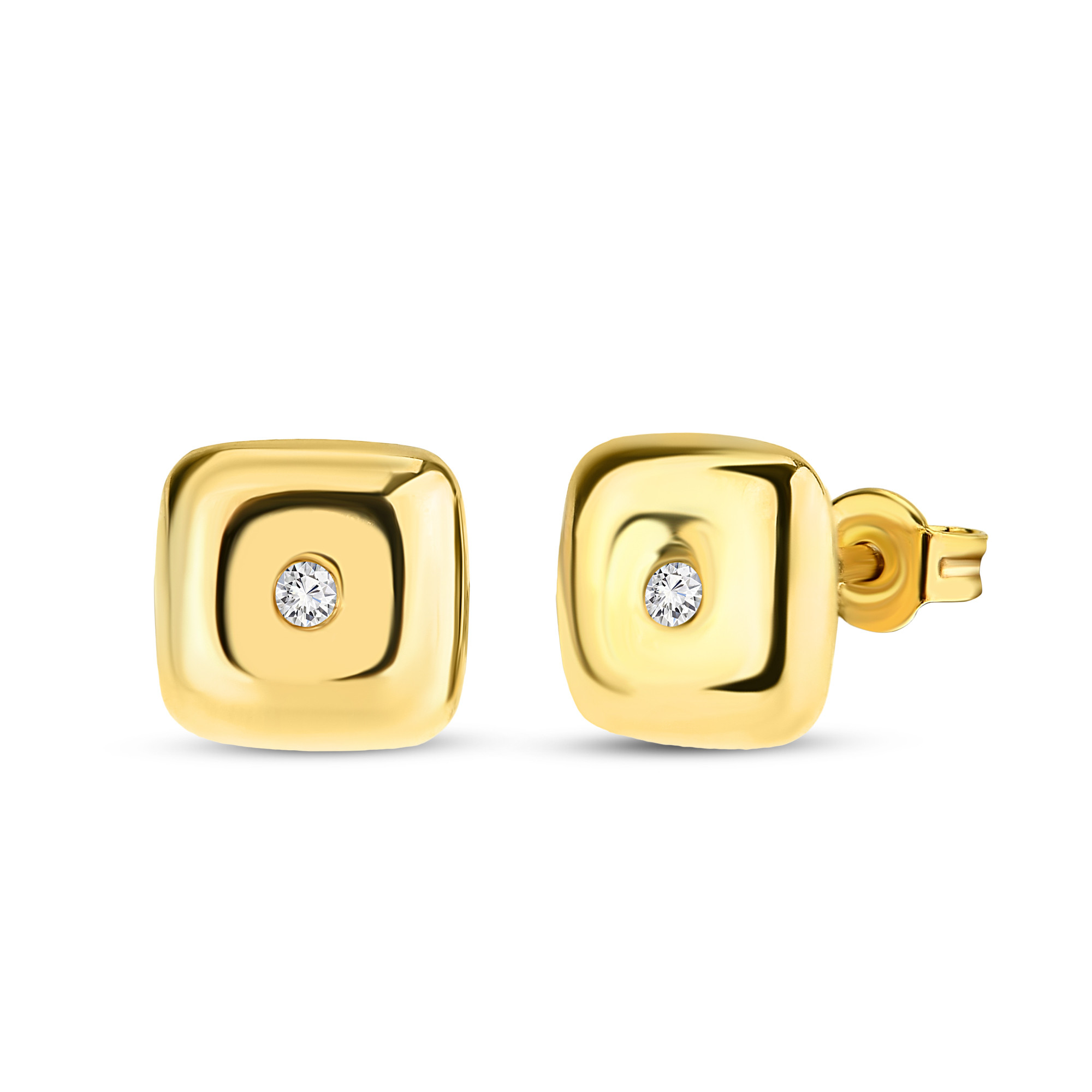 Yellow gold earrings with diamonds BGBR01-11-08