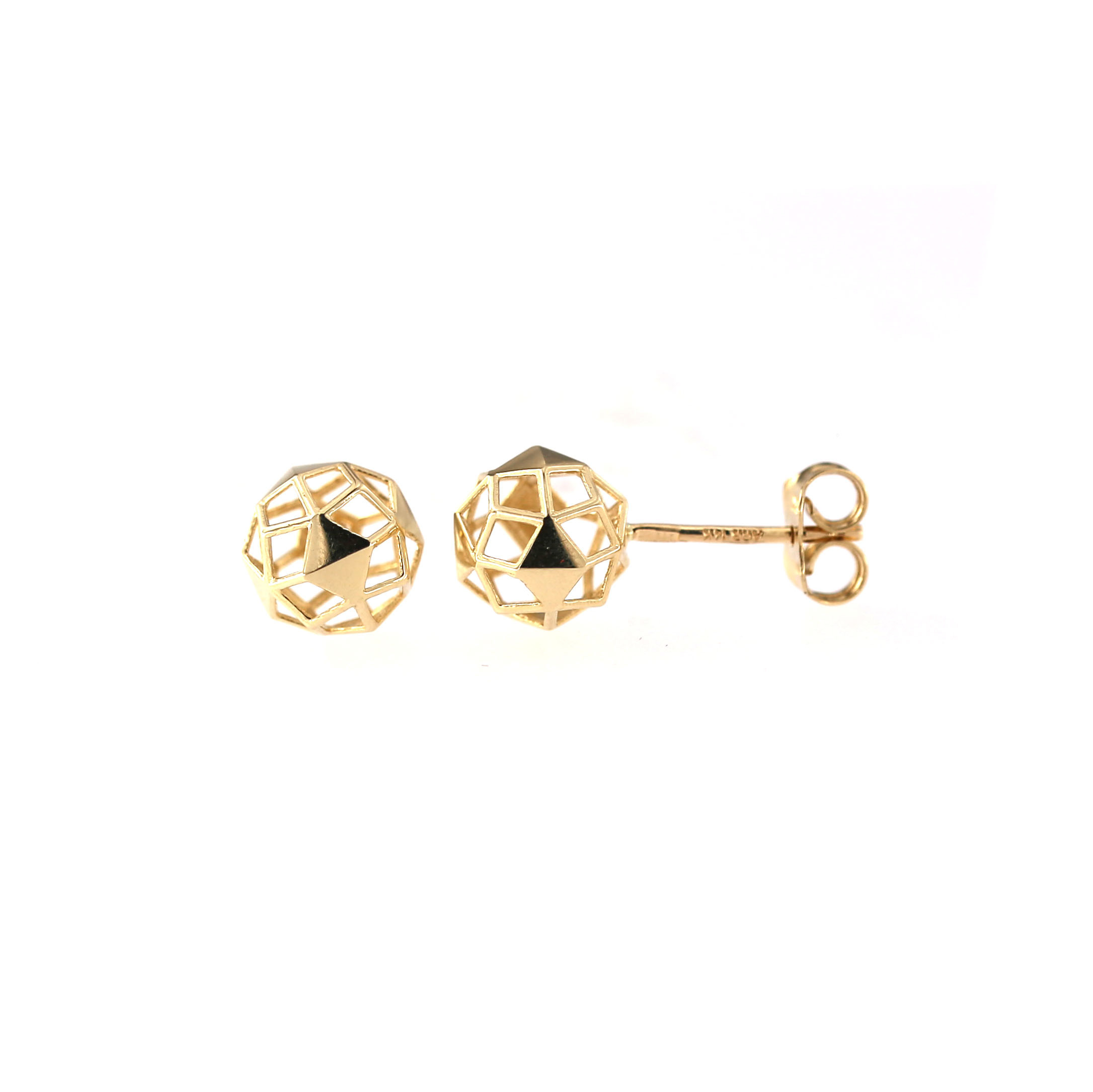 Yellow gold ball stud earrings BGV05-05-02