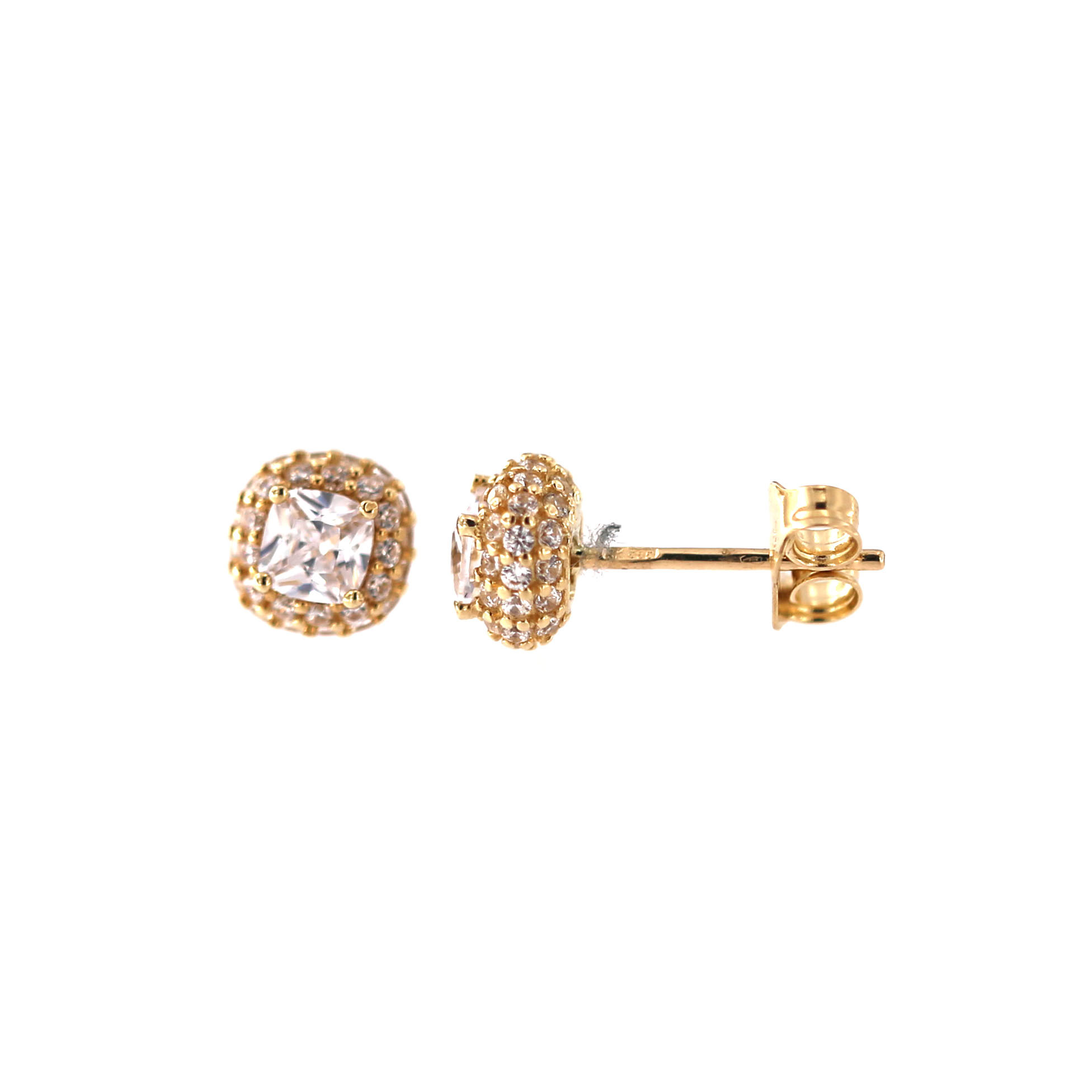 Yellow gold stud zirconia earrings BGV06-01-04