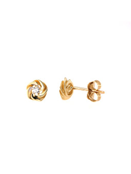 Yellow gold stud earrings...