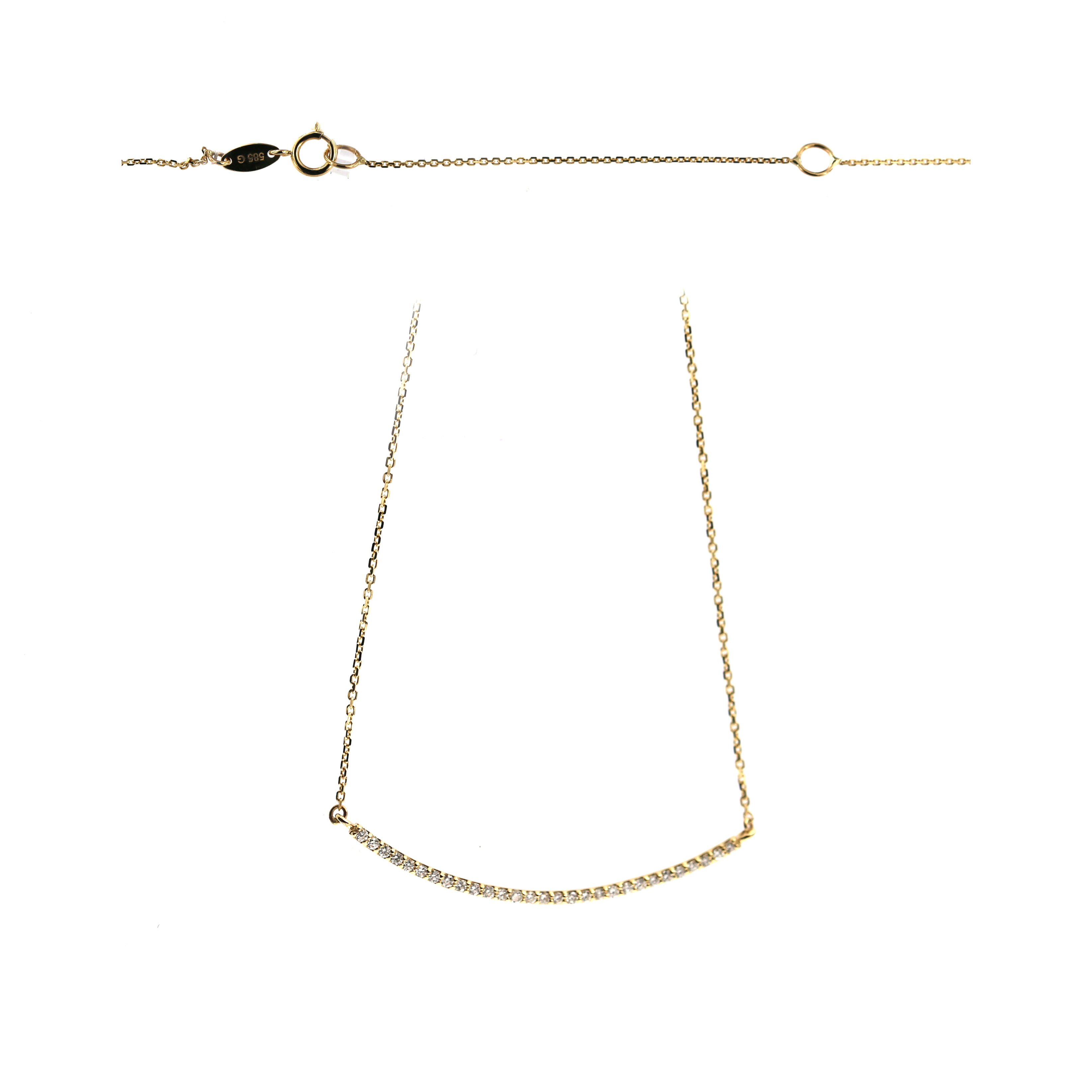 Yellow gold diamonds pendant necklace CPGR15-01