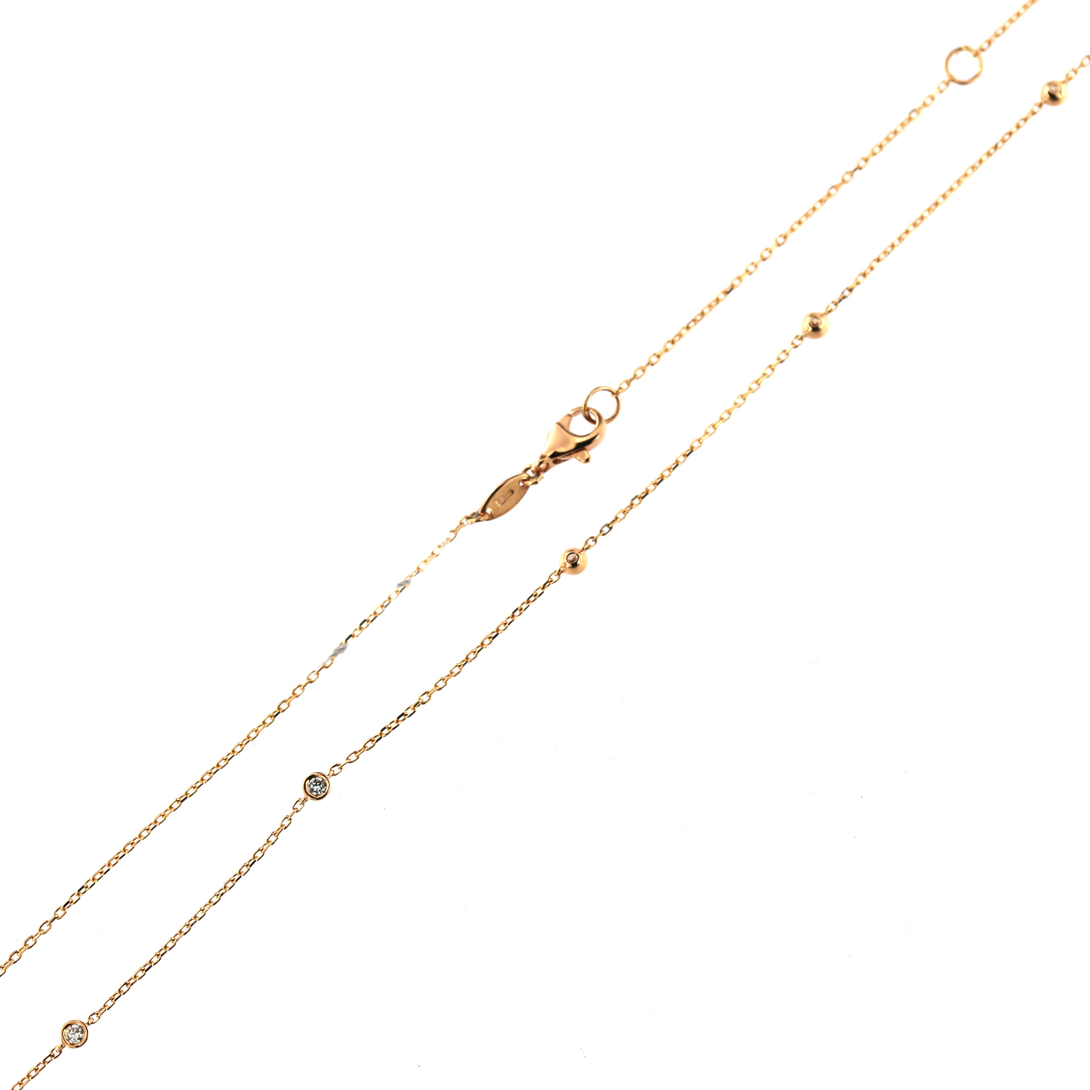 Rose gold diamond pendant necklace CPRR24-01