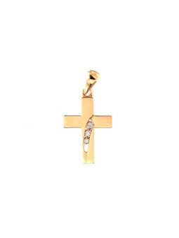 Rose gold cross diamond...