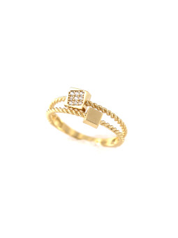 Yellow gold zirconia ring...